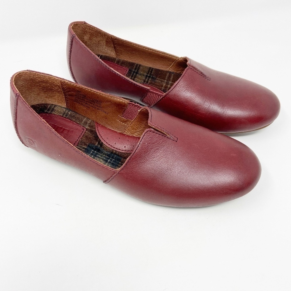 BORN | Red Leather Serba Slip-ons Women's 7 - Picture 7 of 12